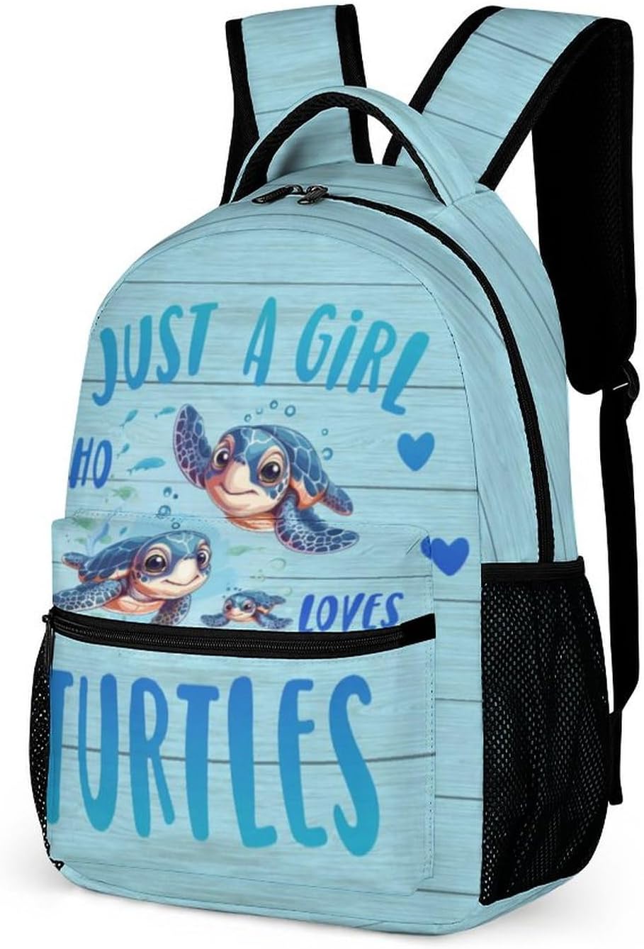 Sea Turtle Backpack for Kids Girls Boys School, 16 Inches Cute Sea Turtle Theme Bookbag, Adjustable, Lightweight, Large Capacity, Colorful Backpack for School - Image 2