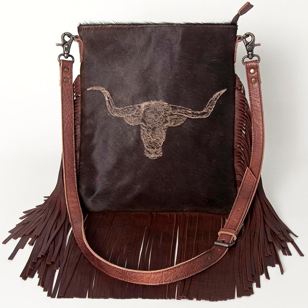 American Darling Large Crossbody Hair On Genuine Leather Western Women Bag Handbag Purse | Cute
