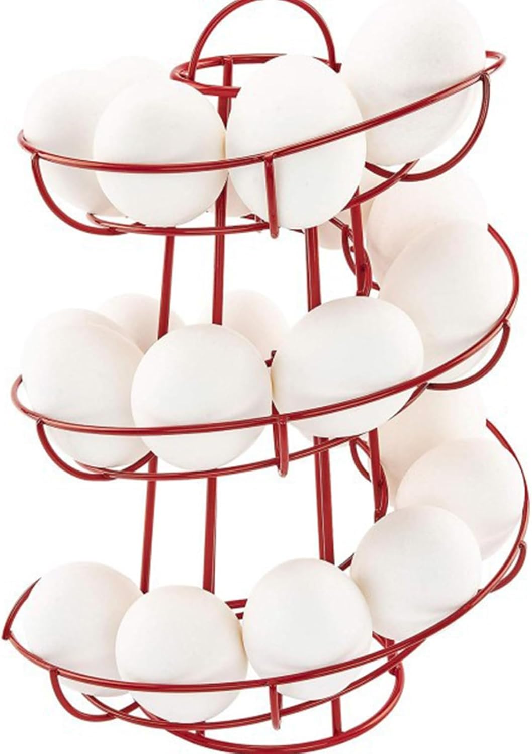 Egg Holder for Fridge Egg Holder Multifunctional Spiral Design Iron Creative Egg Storage Rack for Kitchen Egg Stand (Silver Gray)