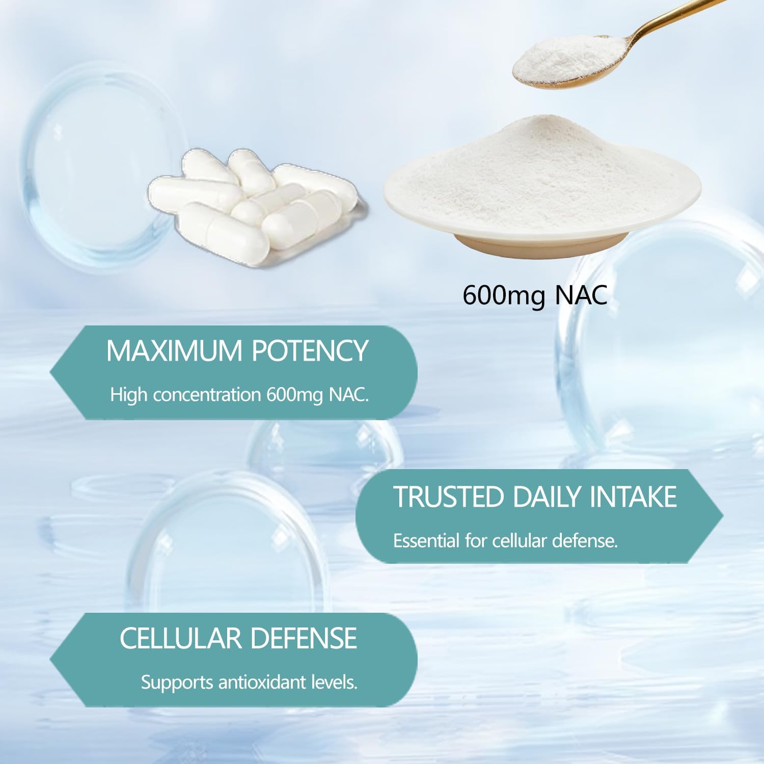 NAC Supplement with NAD+,NAC 600mg Daily Complex, N-Acetyl Cysteine Capsules with NAD+， 300 Count