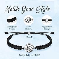 Vista 3 de Pulsera con dijes de voleibol Sportybella - Pulseras ajustables con dije de voleibol. Regalos ideales y recuerdos para jugadores de voleibol.