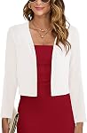 Heymoments manches longues pour femmes Cardigan léger Casual Bolero Shrug Ouvert Front Cropped Cardigans Pull pour robe