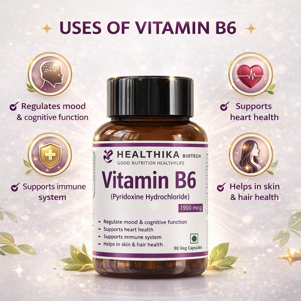 Vitamin B6 (Pyridoxine Hydrochloride) 1900 mcg Capsules | 90 Veg Capsules | Supports Energy Metabolism, Nervous System & Immune Health | Daily Nutritional Supplement — Amazon image 2