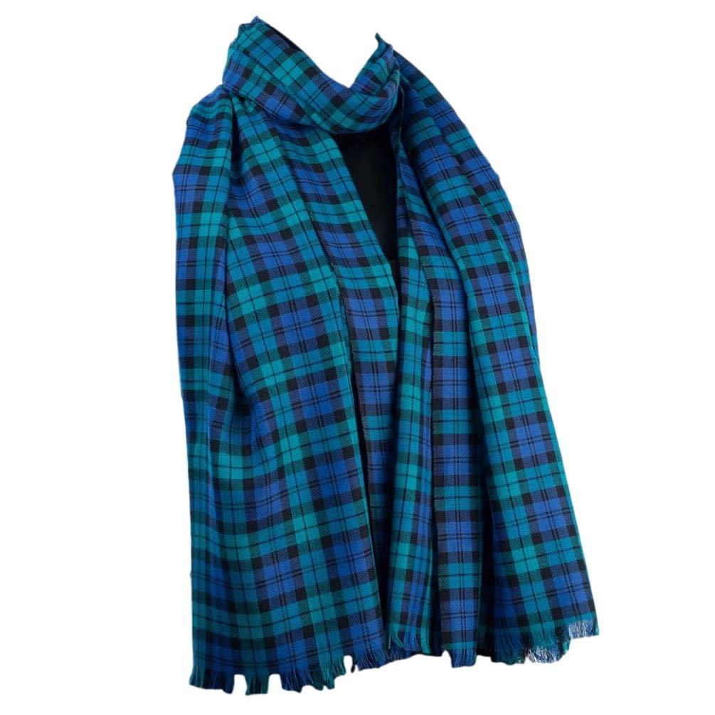 Purple Possum Women's Blue, Royal Blue Purple Possum® Black Watch Tartan Scarf Blue Plaid Wrap Shawl Mens Cotton Checked Fair Trade Scarves