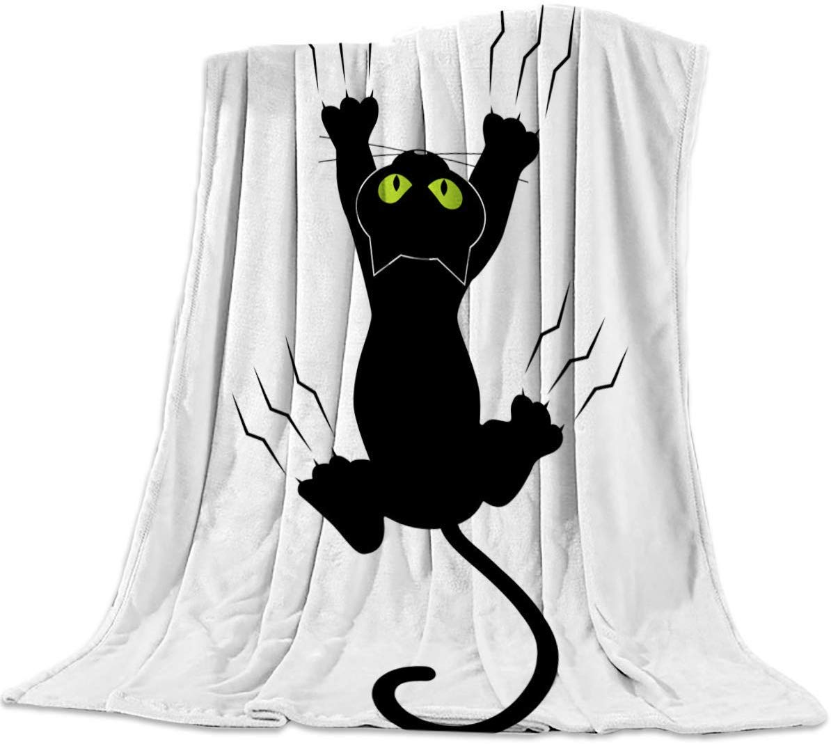 Flannel Fleece Luxury Throw Blanket,Lightweight Cozy Couch Bed Super Soft and Warm - Black Cat (50 x 60 Inches)