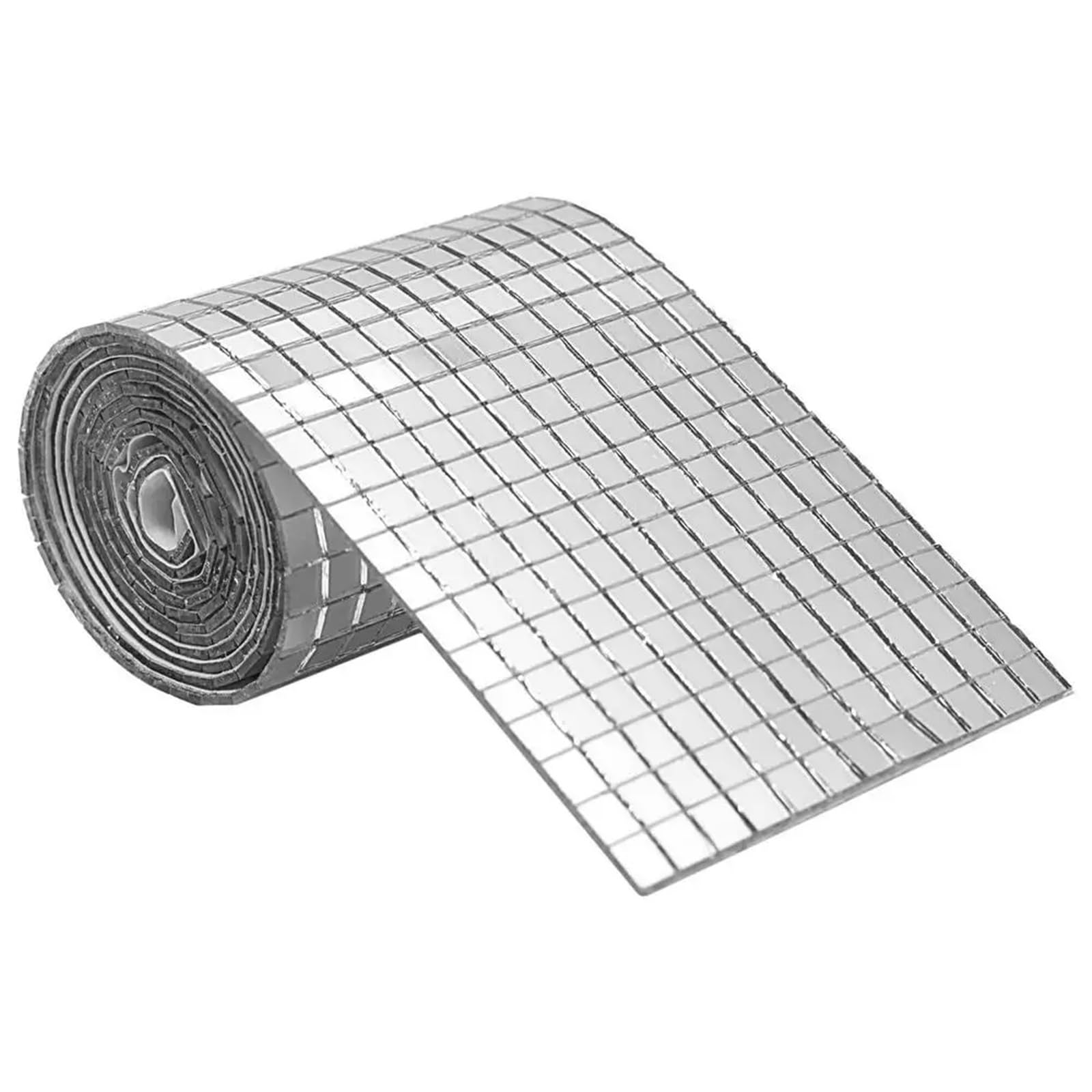 Ekalgretra 4X120cm Mosaic Making Supplies Mini Square Mirror Stickers For Diy Home, Bathroom & Disco Ball Crafts