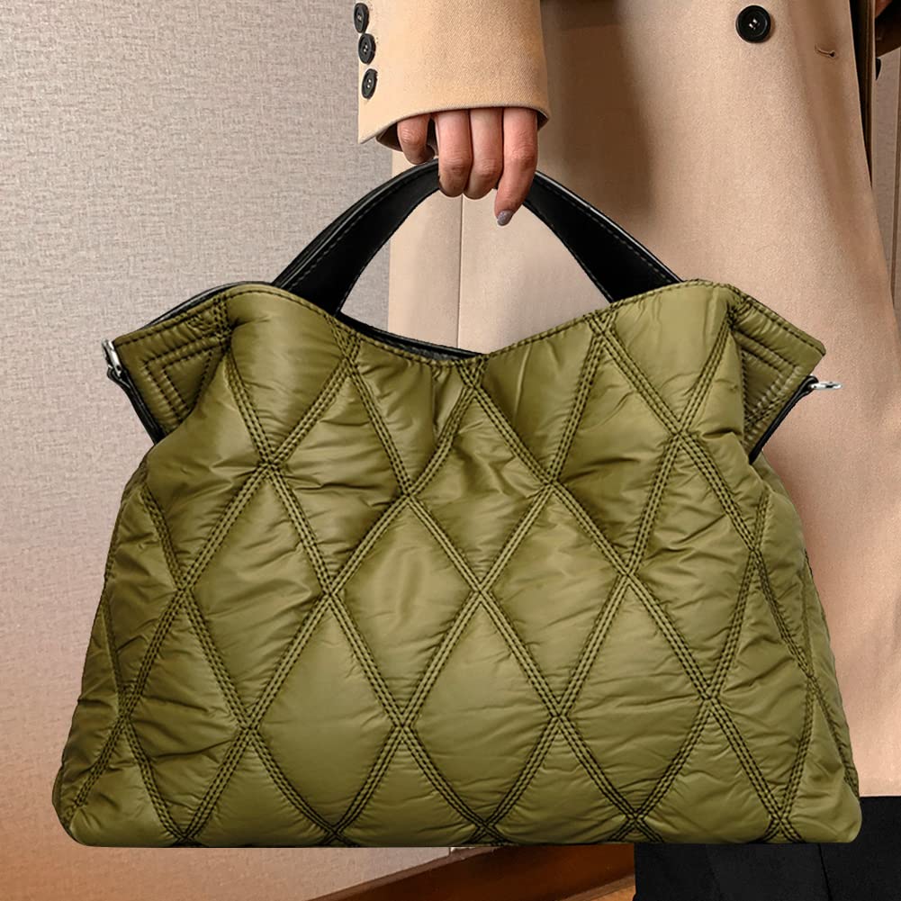 bolso de hombro elegante Otoño Invierno bolsos de mano para mujer moda Simple suave cálido Nylon portátil para compras de fiesta
