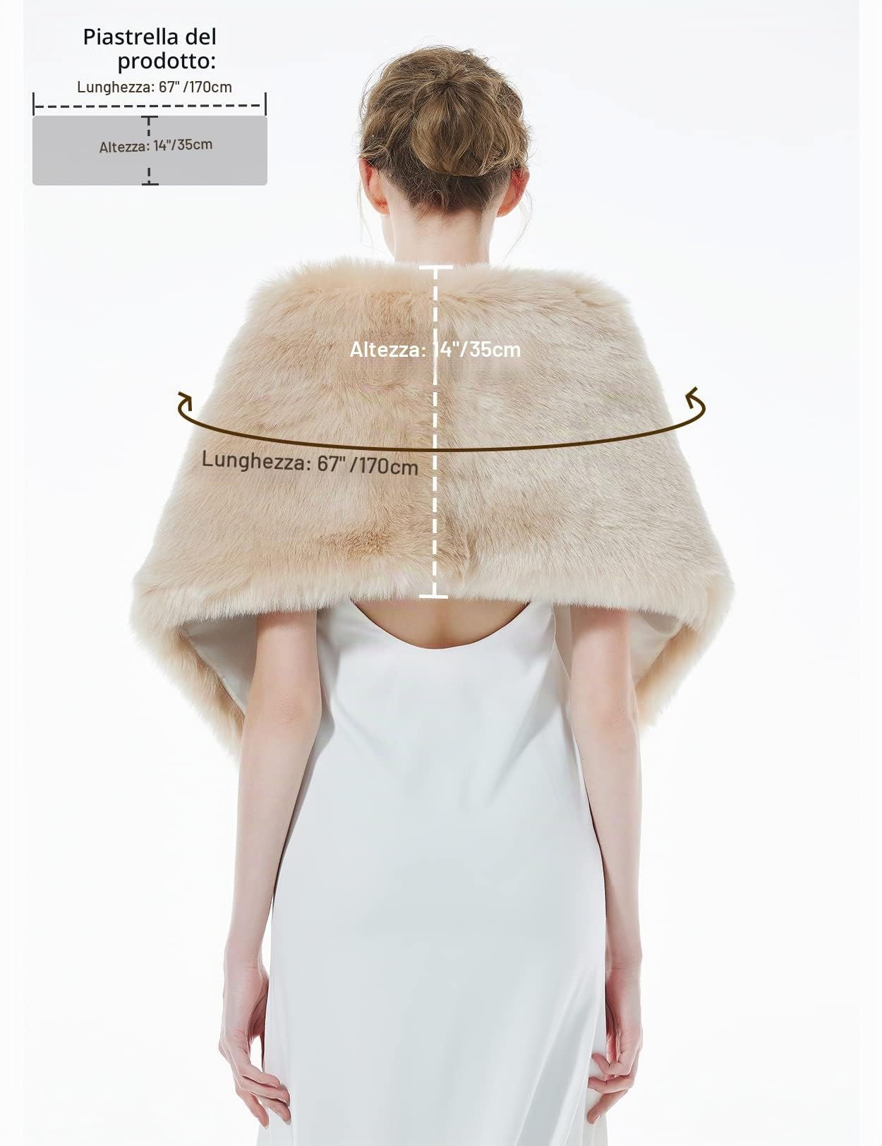 BEAUTELICATE coprispalle Stola Donna Pelliccia Sintetica Sciarpa Scialle Pelliccia Elegante per Sposa Damigella Matrimonio Invernale Cerimonia