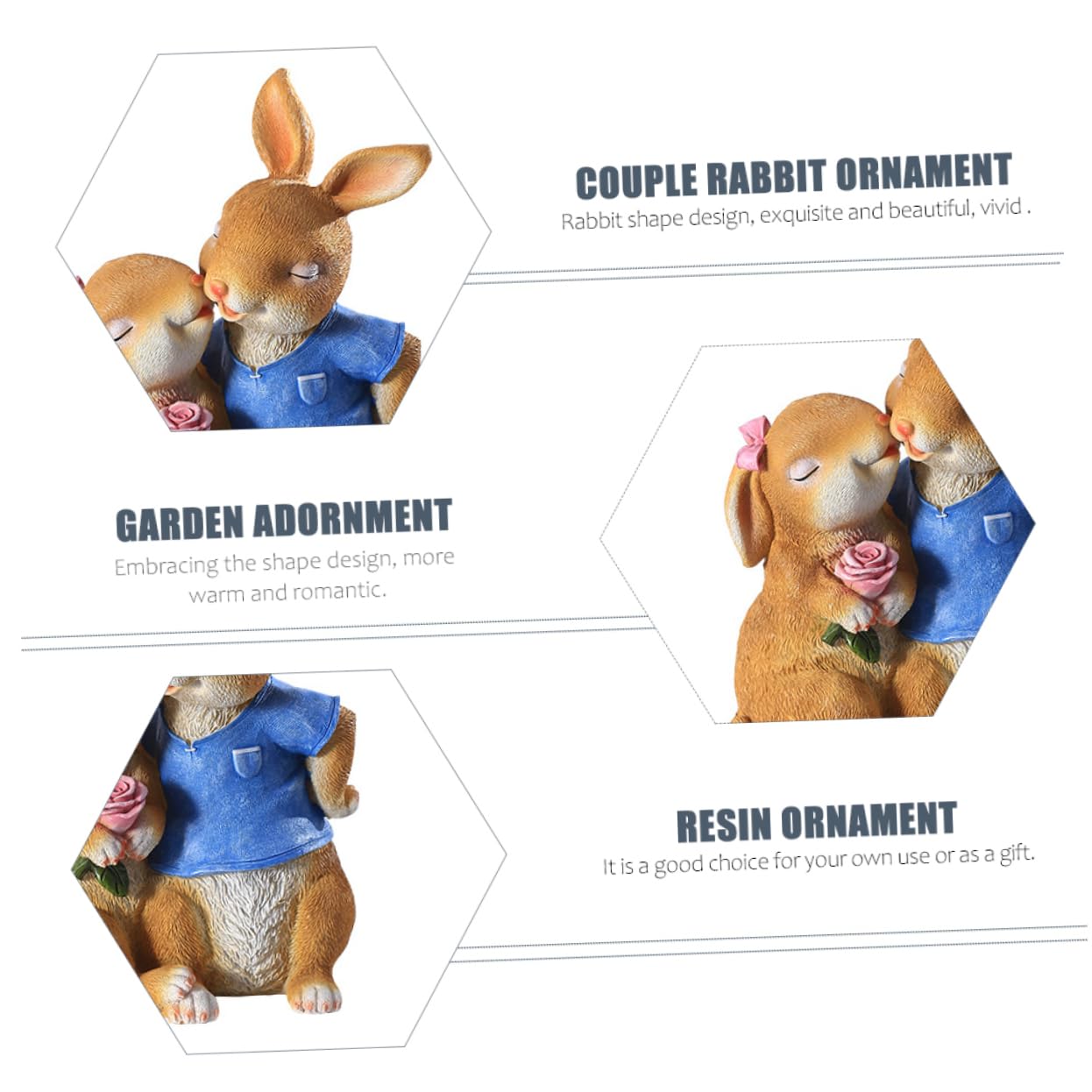 TOYANDONA Garten Deko Paar Kaninchen Figur Kunstharz für Außenbereich Niedliche Gartenskulptur für Kinder Wetterfest und Langlebig für Gartenliebhaber