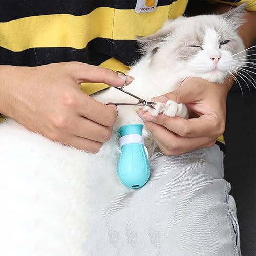 Miniatura 3 de Botas de gato solo para gatos, 4 unidades de zapatos antiarañazos, guantes de gato para evitar arañazos, protector ajustable de silicona espinosa