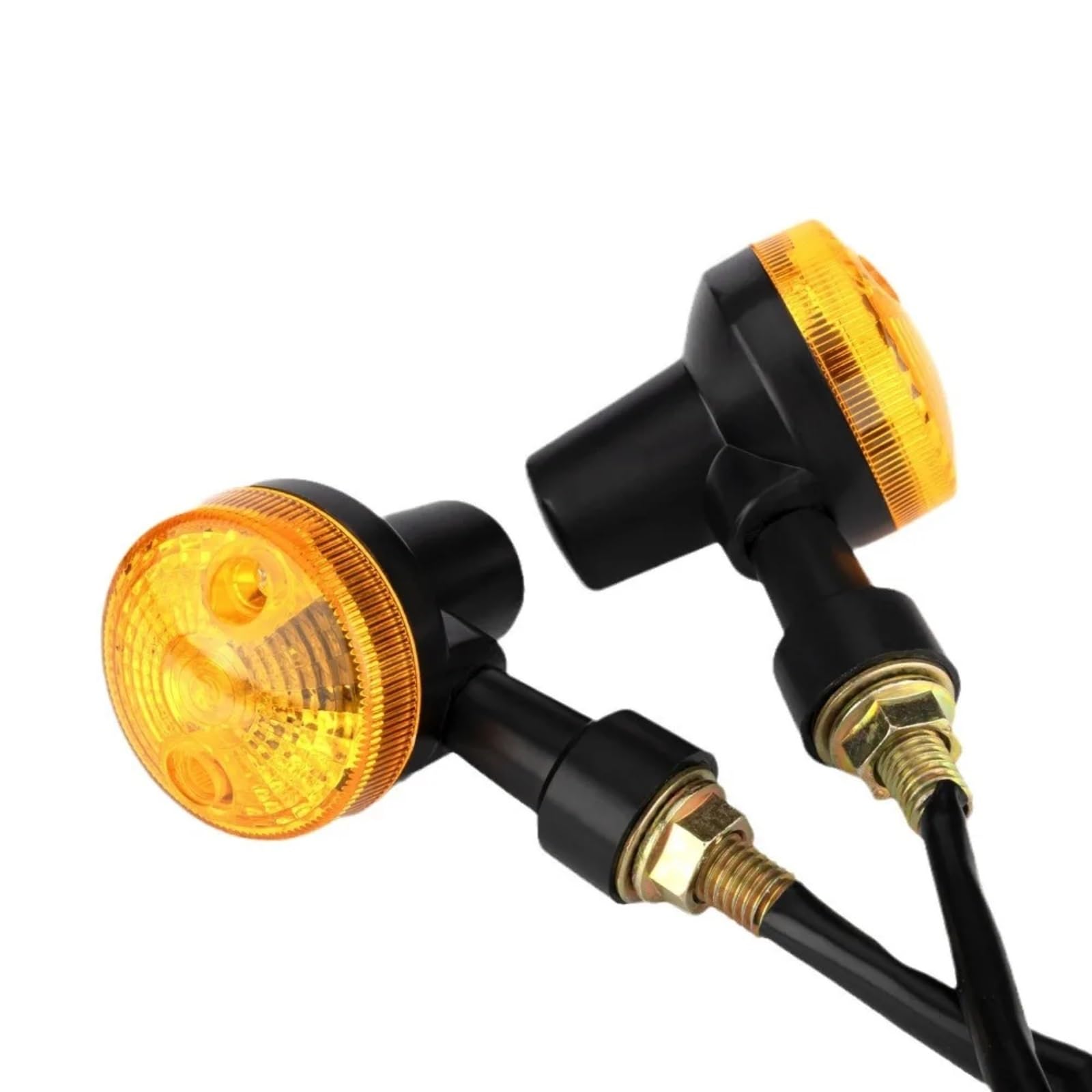2 Pezzi Di Indicatori Di Direzione Per Motocicletta Sinistra Destra Lampeggiatori Ambra 12V Indicatori Di Direzione Moto Accessori(Black,2pcs)