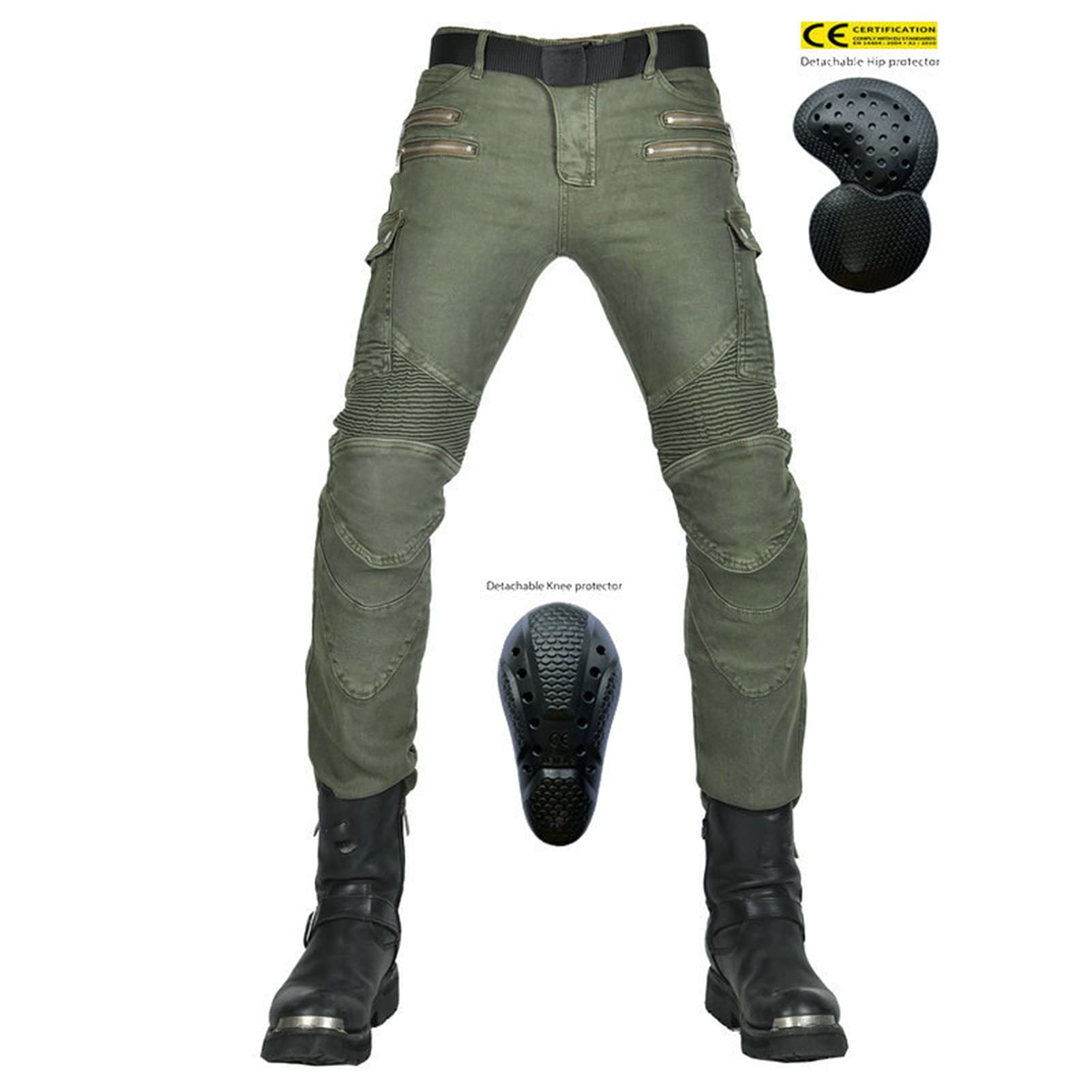 Męskie dżinsy motocyklowe, wodoodporne spodnie dżinsowe, wodoodporne, ochronne, spodnie rowerowe, spodnie motocyklowe, rozciągliwe dżinsy dla motocyklistów, z 4 elementami ochronnymi
