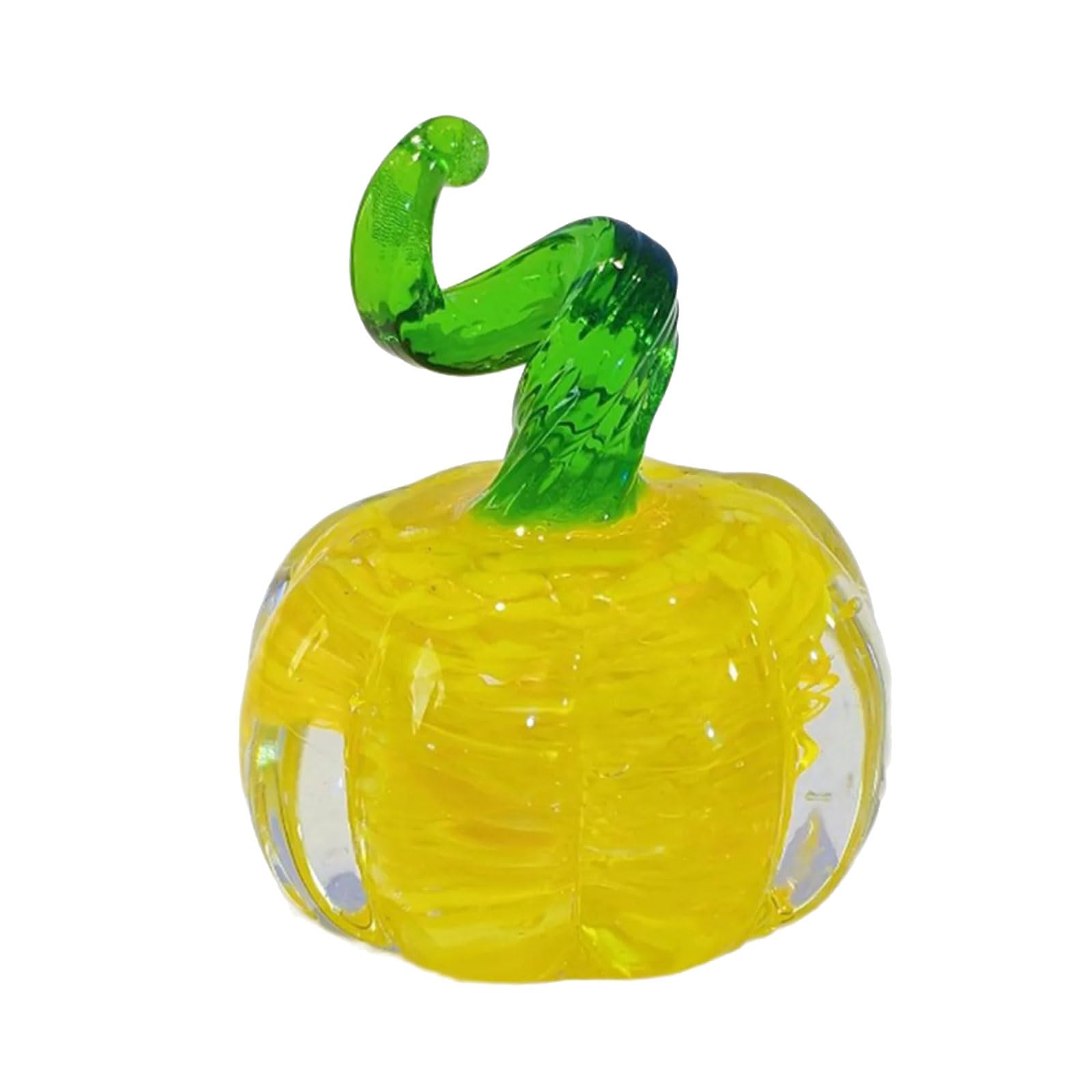 HDOYTXXM Transparency Glass Halloween Pumpkin Sculpture Decorative Piece for Shelf Centerpieces Display Ornament Miniature Glass Pumpkin Collectible