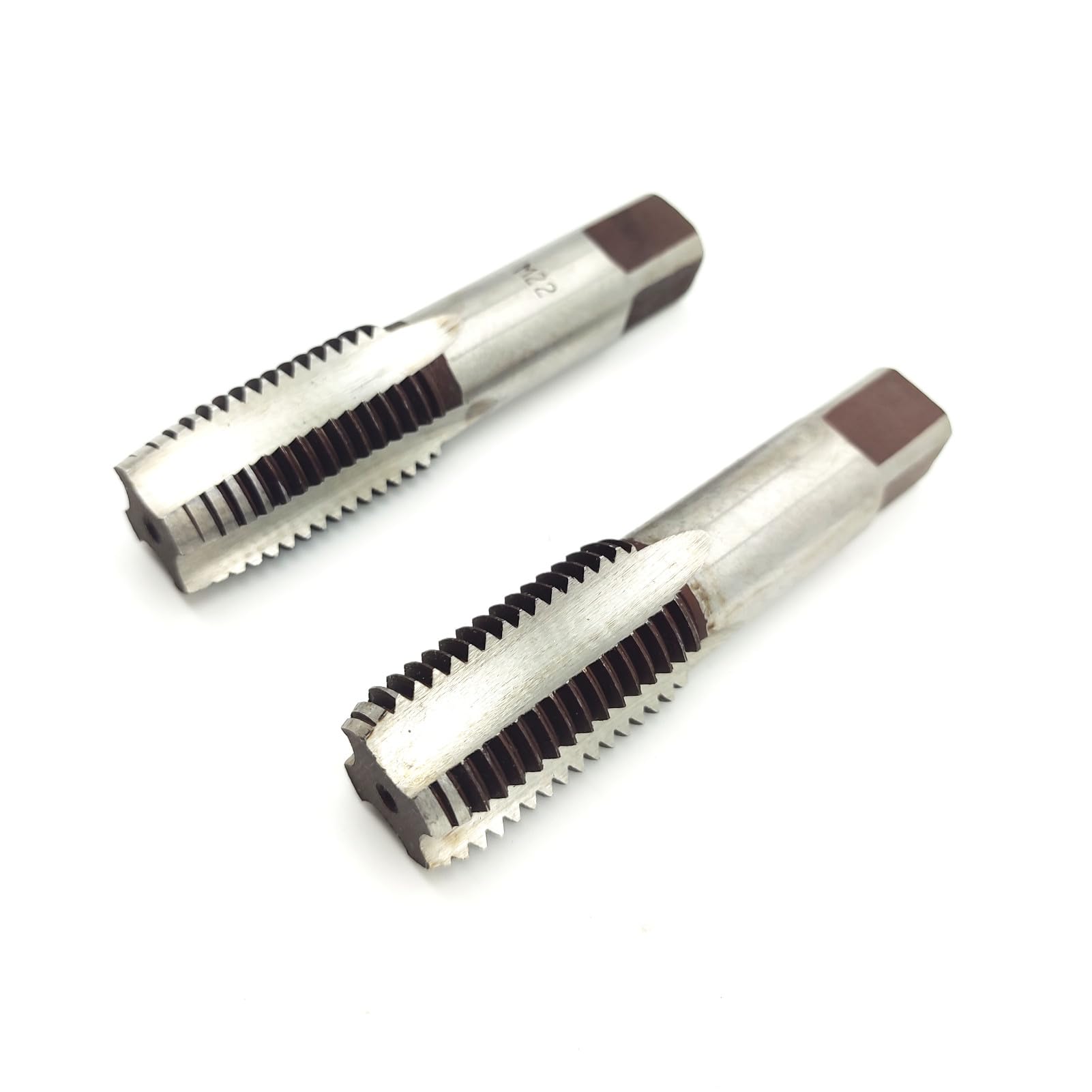 AtticZone M22 x 2.5 Metric Hand Thread Tap, 2.5mm Pitch, 1 Tapper Tap, 1 Plug Tap, Right Hand (M22x2.5, Tap)
