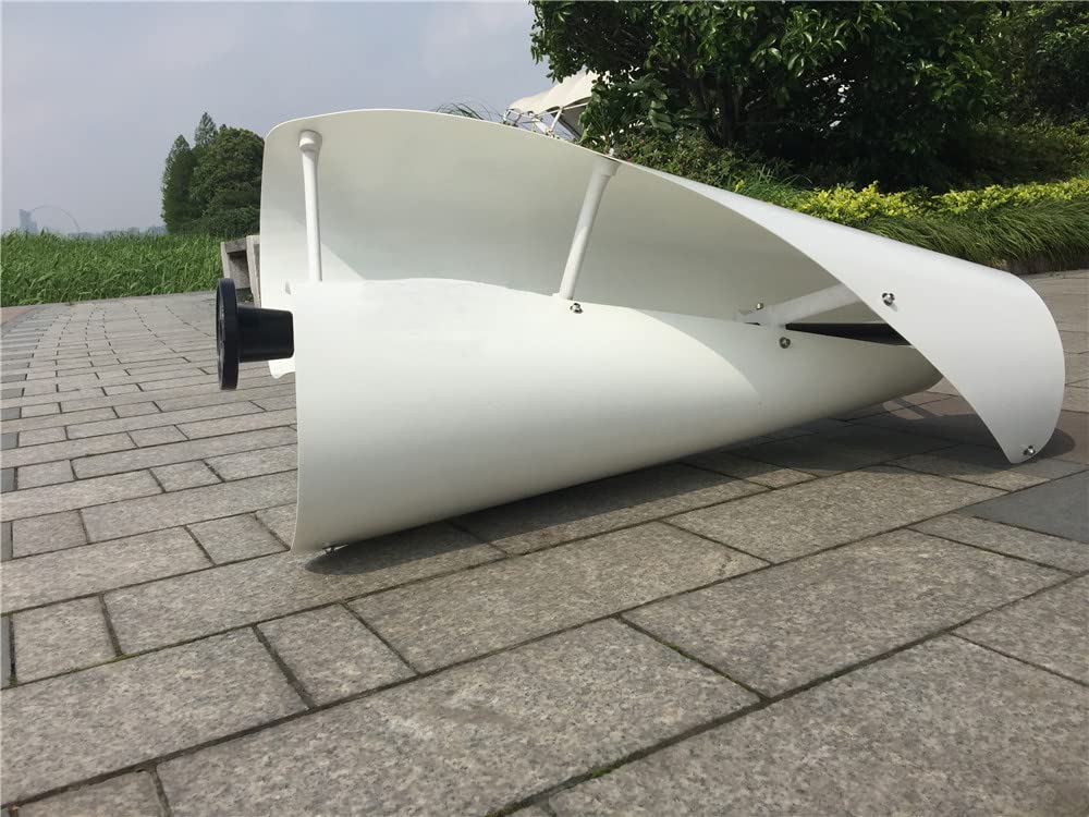 Power Windkraftanlage Vertikal VAWT Weiß 800W 12V Heimgebrauch Achse Windgenerator-Kits 2 Glasfaser Klinge Mit MPPT Laderegler