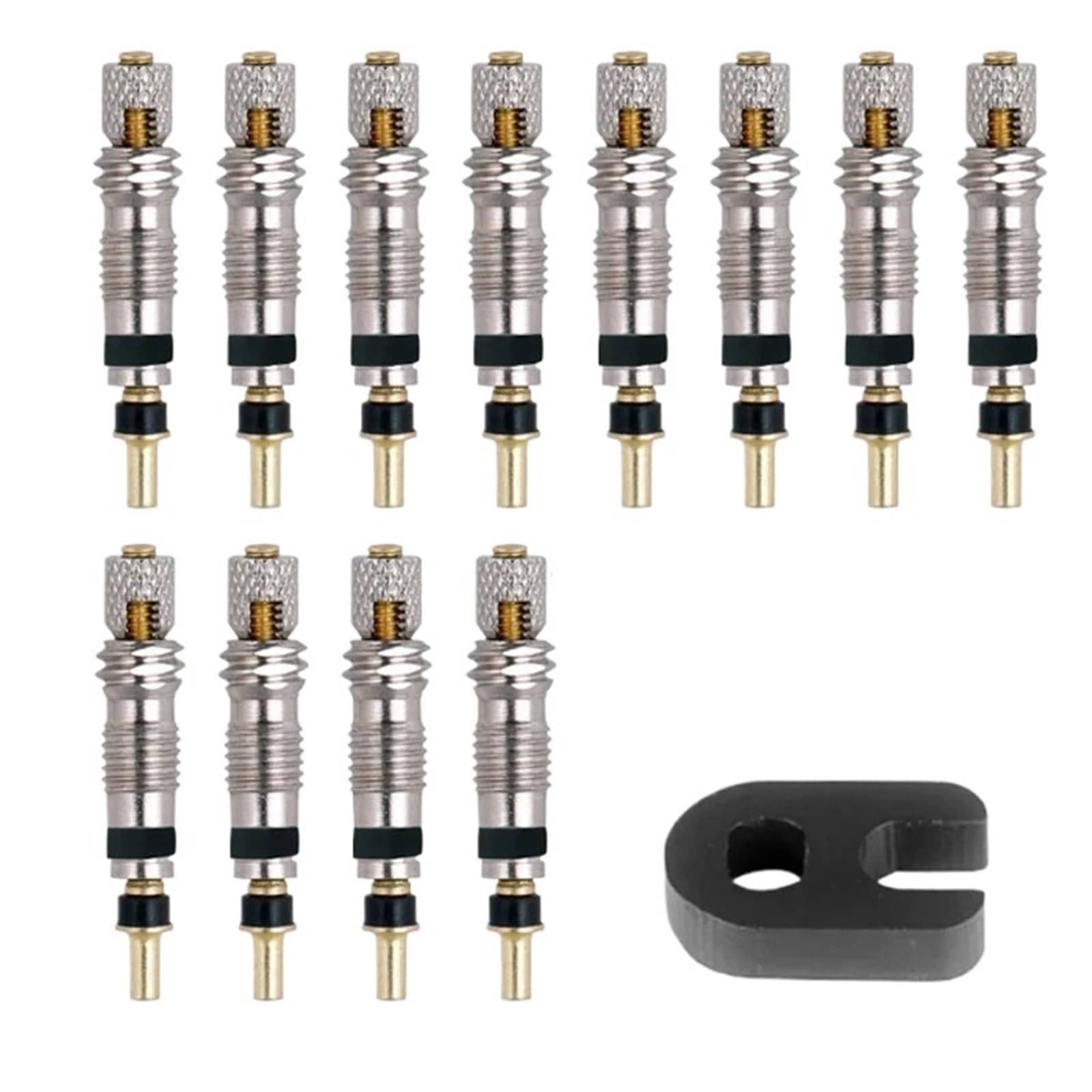 12pcs Bicycle Removable Presta Valve Core Bike Replacement Brass Tubeless Core Remover Tool for Tubeless for Road MTB Cycling