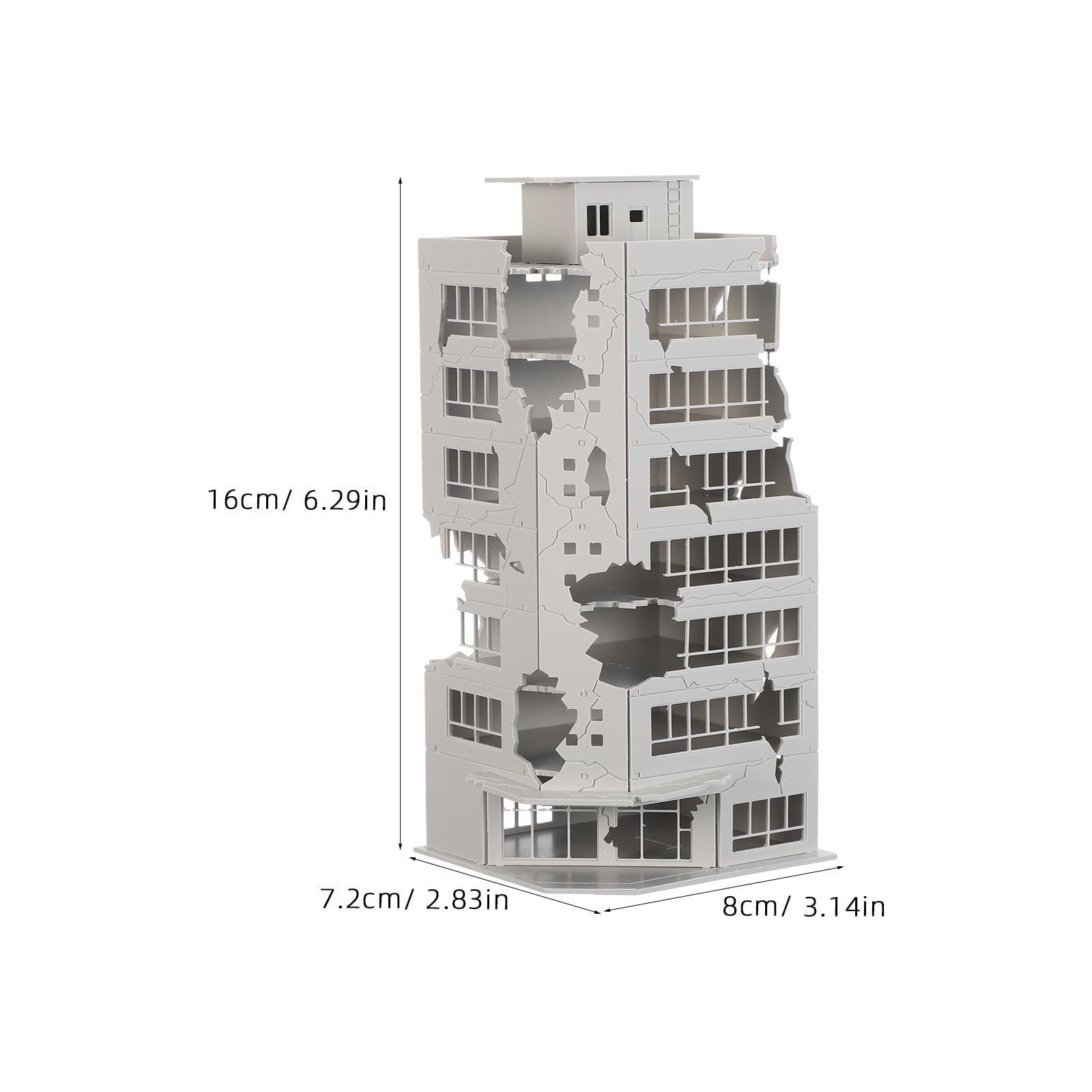 DOITOOL Zestaw modeli zrujnowanych budynków: Sceneria pociągu w skali 1:144 - Miniaturowa zabawka architektoniczna do zbombardowania - Stolik z piaskiem DIY - Ruiny opuszczonego miasta