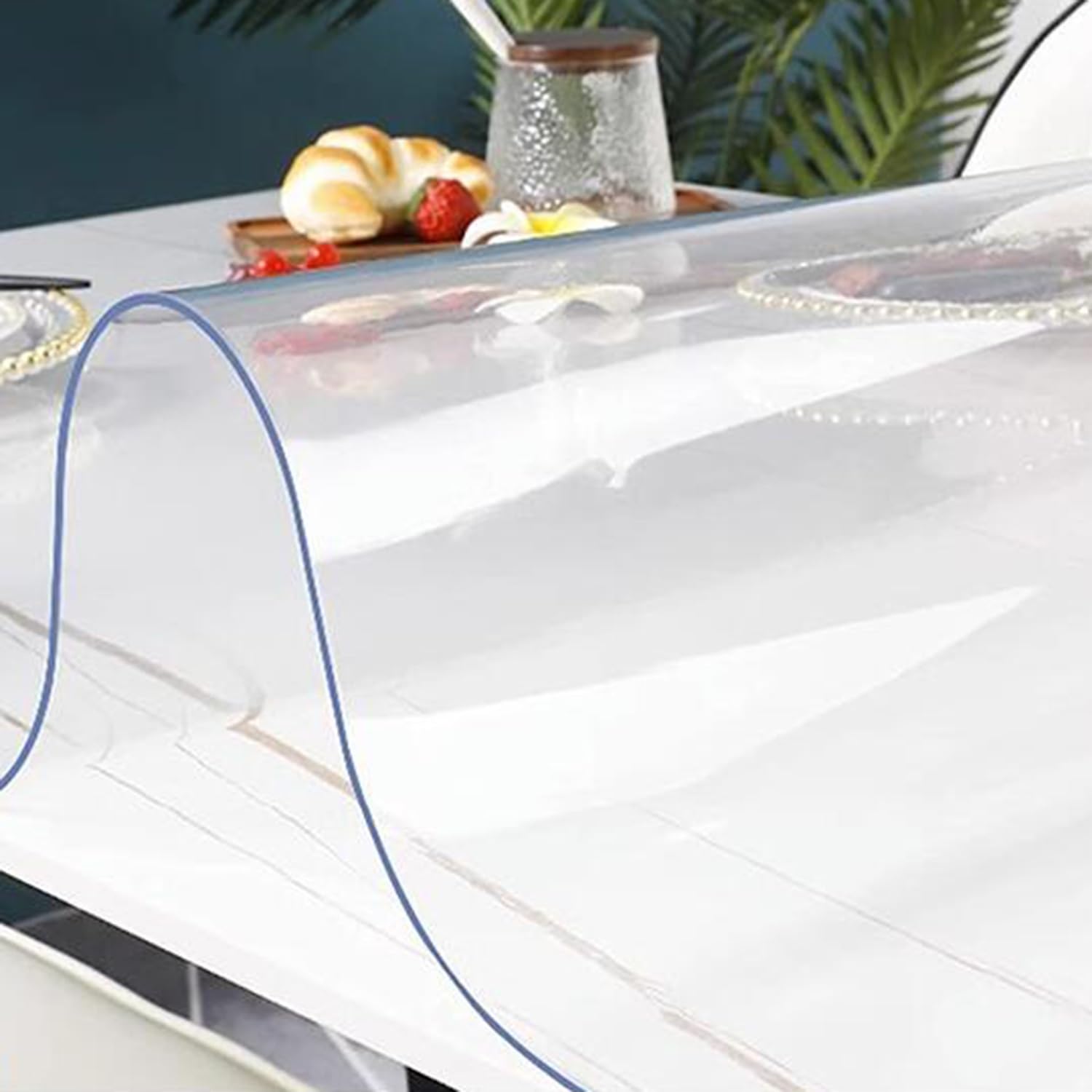 Tapis de protection de bureau transparent, couverture de Table Anti-eau, sous-mains de bureau 60x110 70x130 80x140 90x160 cm, tapis de Protection de carrelage pour la maison ou le bureau ( Size : 80x1