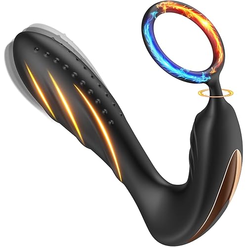 Vibrating Prostate Massager with Cock Ring,10 Patterns Anal Plug with Remote Control, G-spot Vibrator Sex Toys for Men, Women and Couple