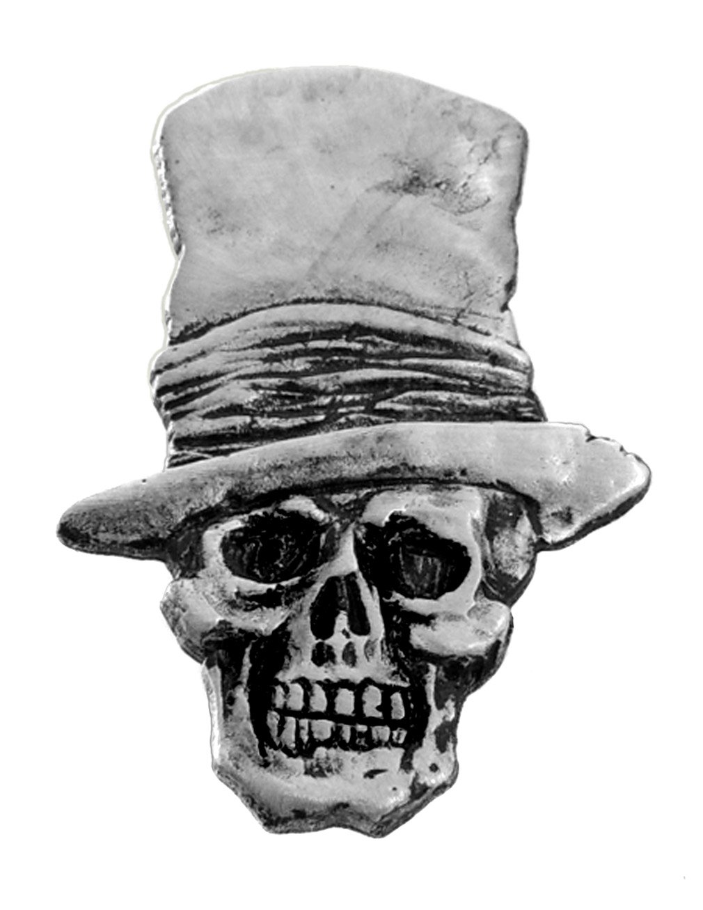 Hot LeathersSkull with Top Hat Biker Pin - Hand Carved Pewter Motorcycle Vest Jacket Lapel Pin