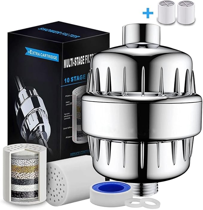 AUOMLVH 20Stage Shower Filter, Removes Chlorine and Fluoride, Softens