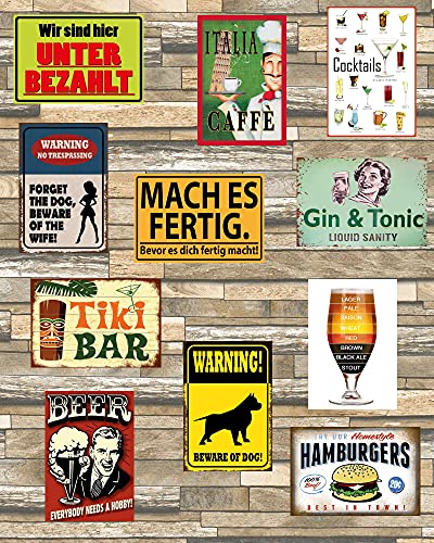 DekoDrom® Blechschild 20x30 cm Fisch Kopp Angeln Urlaub Tafel Wand Deko Bar Kneipe Cafe Sammler Geschenk