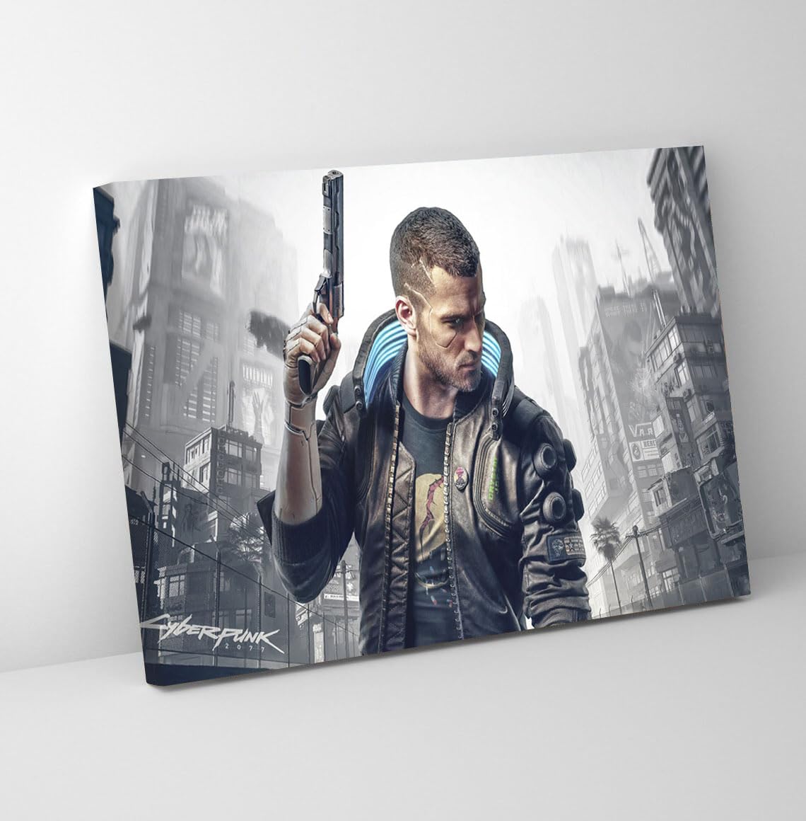 GADGETS WRAP Canvas Gallery Wrap Framed for Home Office Studio Living Room Decoration (11x9inch) - Cyberpunk 2080 Wallpaper