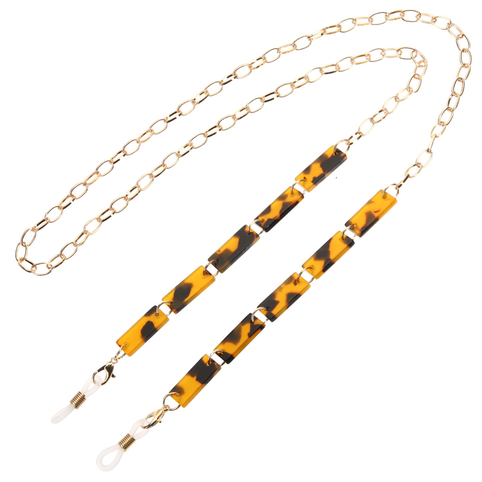 minkissy Catena di occhiali da esterno Occhiali da sole ferma occhiali catena di occhiali d'oro cinturino per occhiali sportivi fermaocchiali antiscivolo Rame Orange