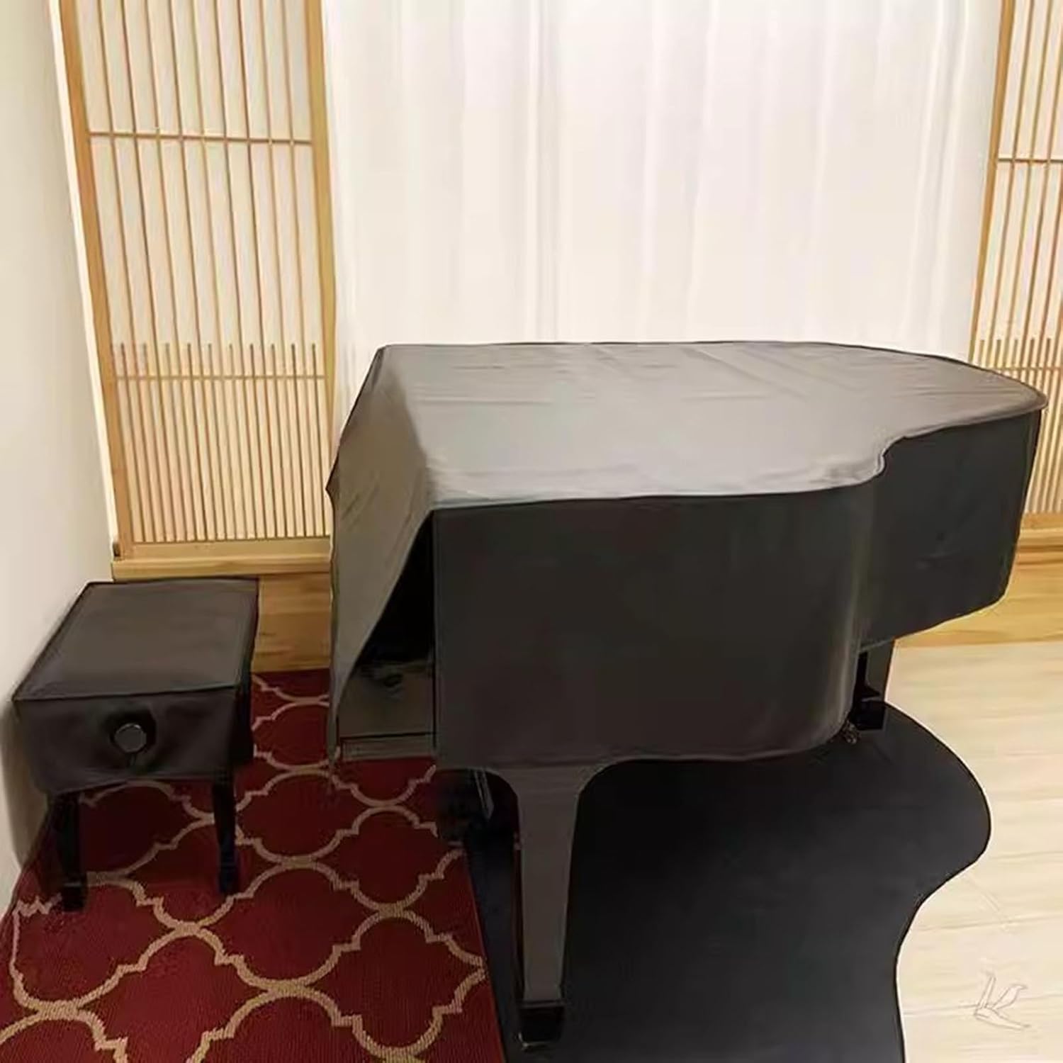 Copertura Completa per Pianoforte A Coda Copertura per Pianoforte A Coda in Pelle - Copertura per Pianoforte A Triangolo Completo da Chiesa Antipolvere E Impermeabile con Copertur, A, 200cm/79in