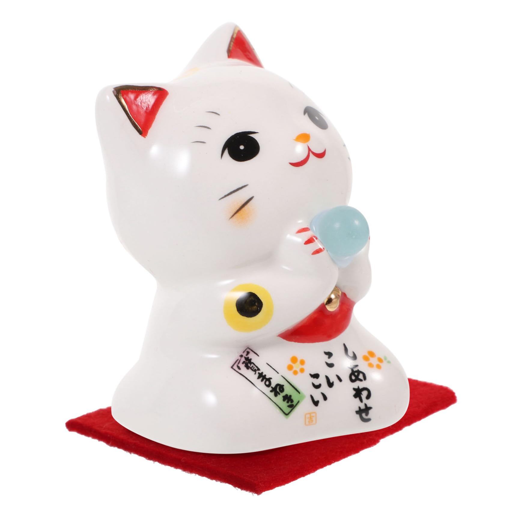 Alipis 5 Piezas Gato Suertudo Mini Maneki-Neko Dinero Gato Modelo Figura Decoración del Gato De La Fortuna Decoración Japonesa para El Hogar Estatuillas De Miniaturas Auto Cerámica