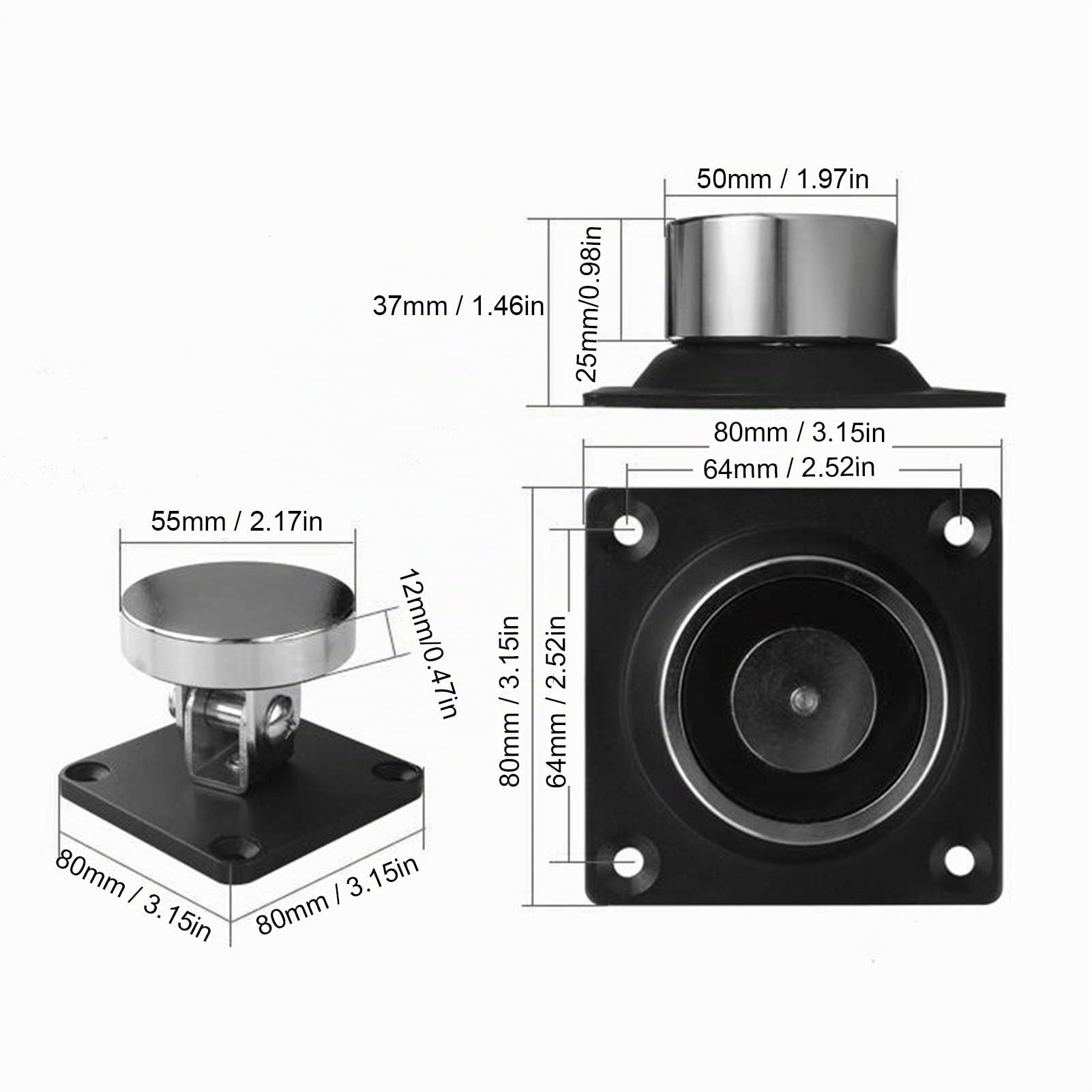 Support de Porte électromagnétique 12V-24V, 132,3 Livres de butée de Porte en Bois à Forte Aspiration adaptée aux Portes en Bois Portes en Fer Portes Coupe-feu