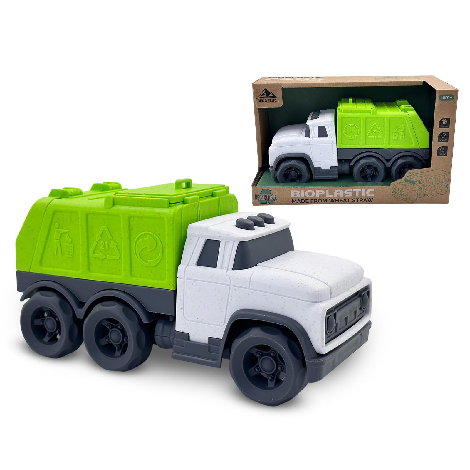 Cicili Garbage Truck Toys-8.27 Inch Bin Lorry Toy for 3 4 5 6 Years Old Boys Girls-Recycling Truck Toy with Movable Parts-Christmas Birthday Gifts for 2-6 Boys & Girls
