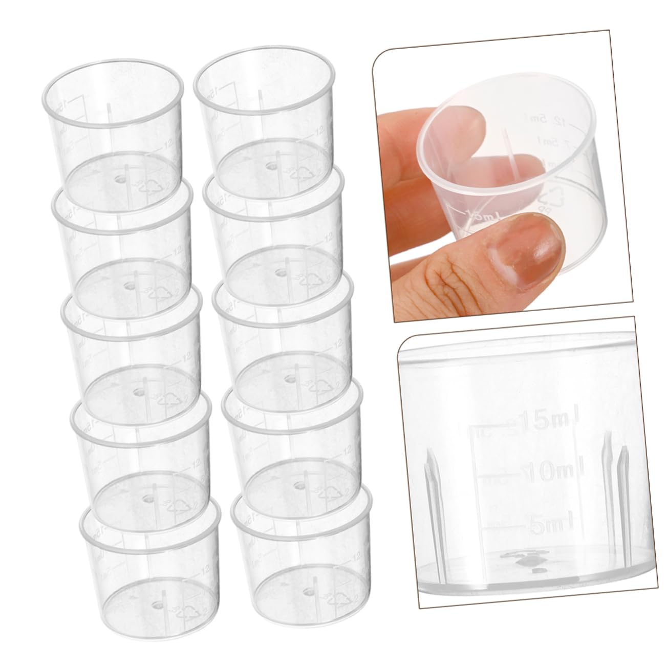 Misurino Graduato in Plastica 15ml 200 Pezzi per Laboratorio