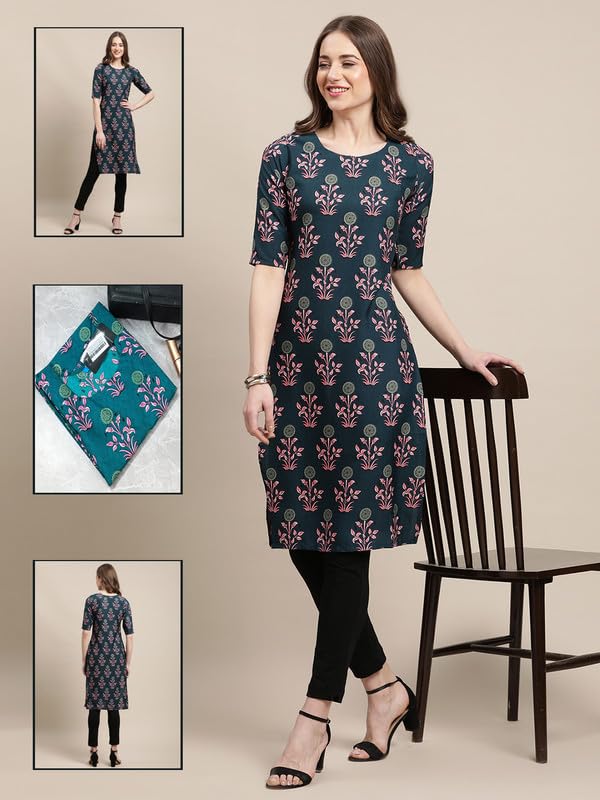 Pinkmint Printed Kurti For Women's Ll Straight Kurtis For Women's Ll Stylished Kurti (Pack Of 6)