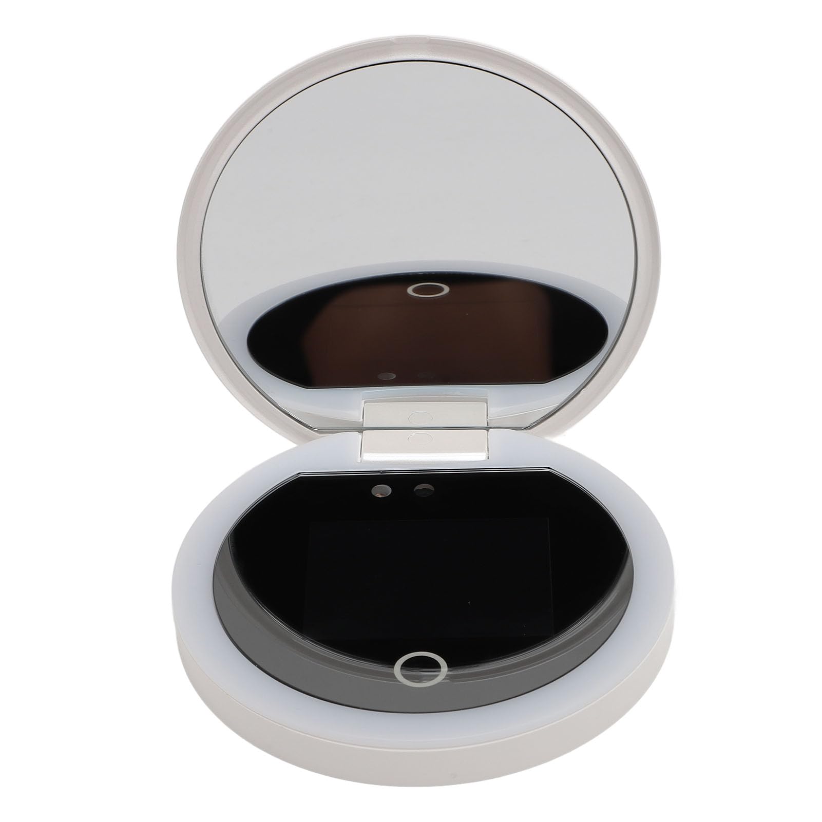 Specchio da viaggio UV con ingrandimento 2X, portatile, a LED, per uso esterno, design compatto ed elegante