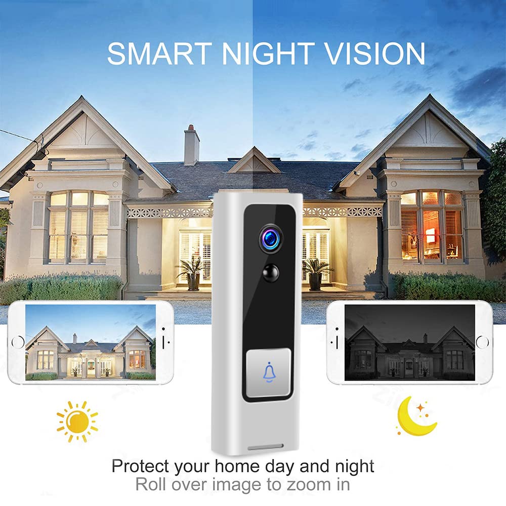 Timbre Inalámbrico con Camara, Timbre de vídeo Tuya 1080P HD, Monitor inalámbrico for bebés, Timbre for Puerta de casa, teléfono PIR, Seguridad de Movimiento, videoportero for el hogar(Option 3)