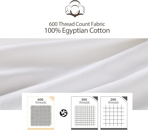 Miniatura 2 de Sábana bajera ajustable tamaño matrimonial de 100 % algodón puro, bolsillo profundo de 15 pulgadas, 600 hilos, tejido satinado, orgánico, 100%