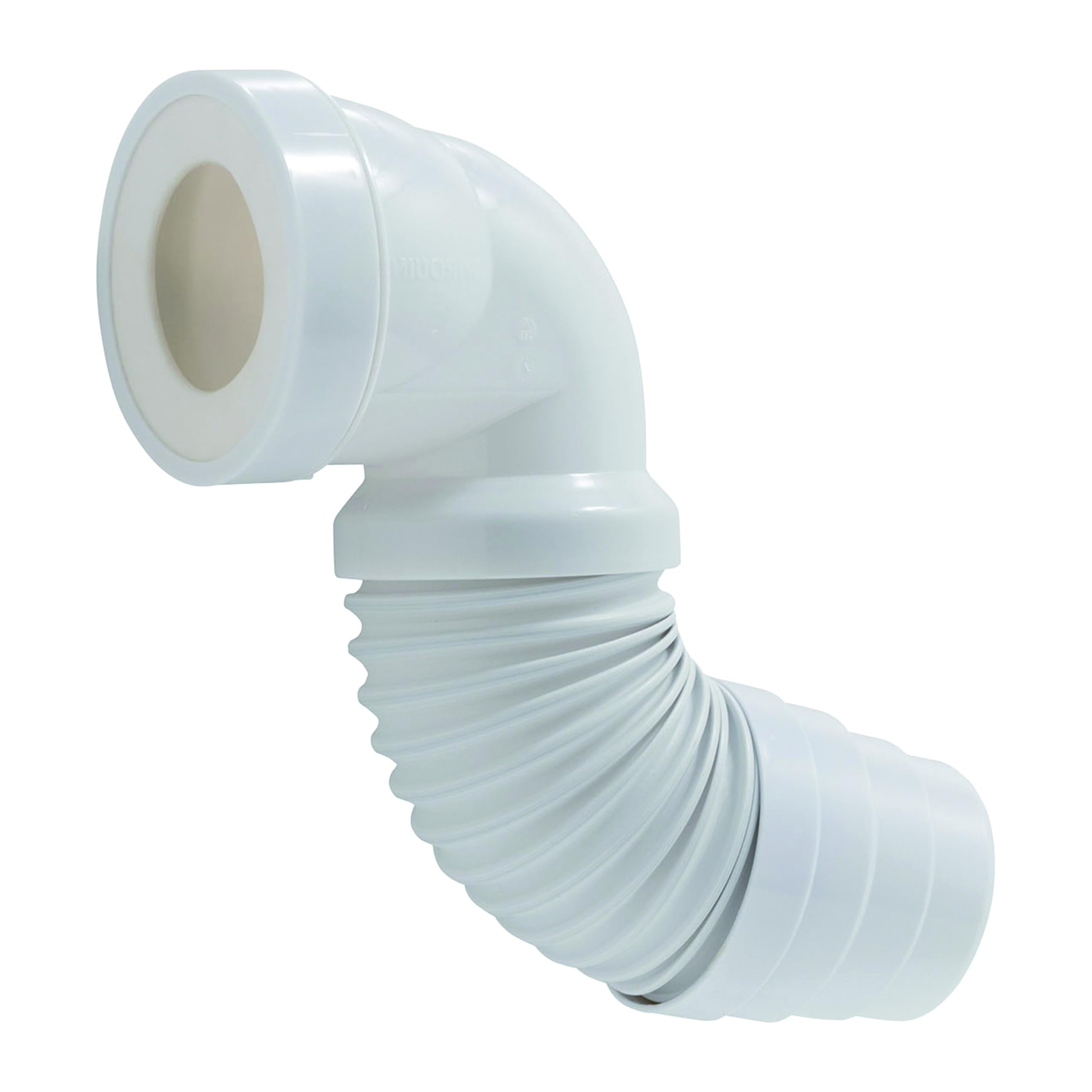 Wirquin 70718863 Pipe wc coudée extensible, à coller pour évacuation toilette, blanc