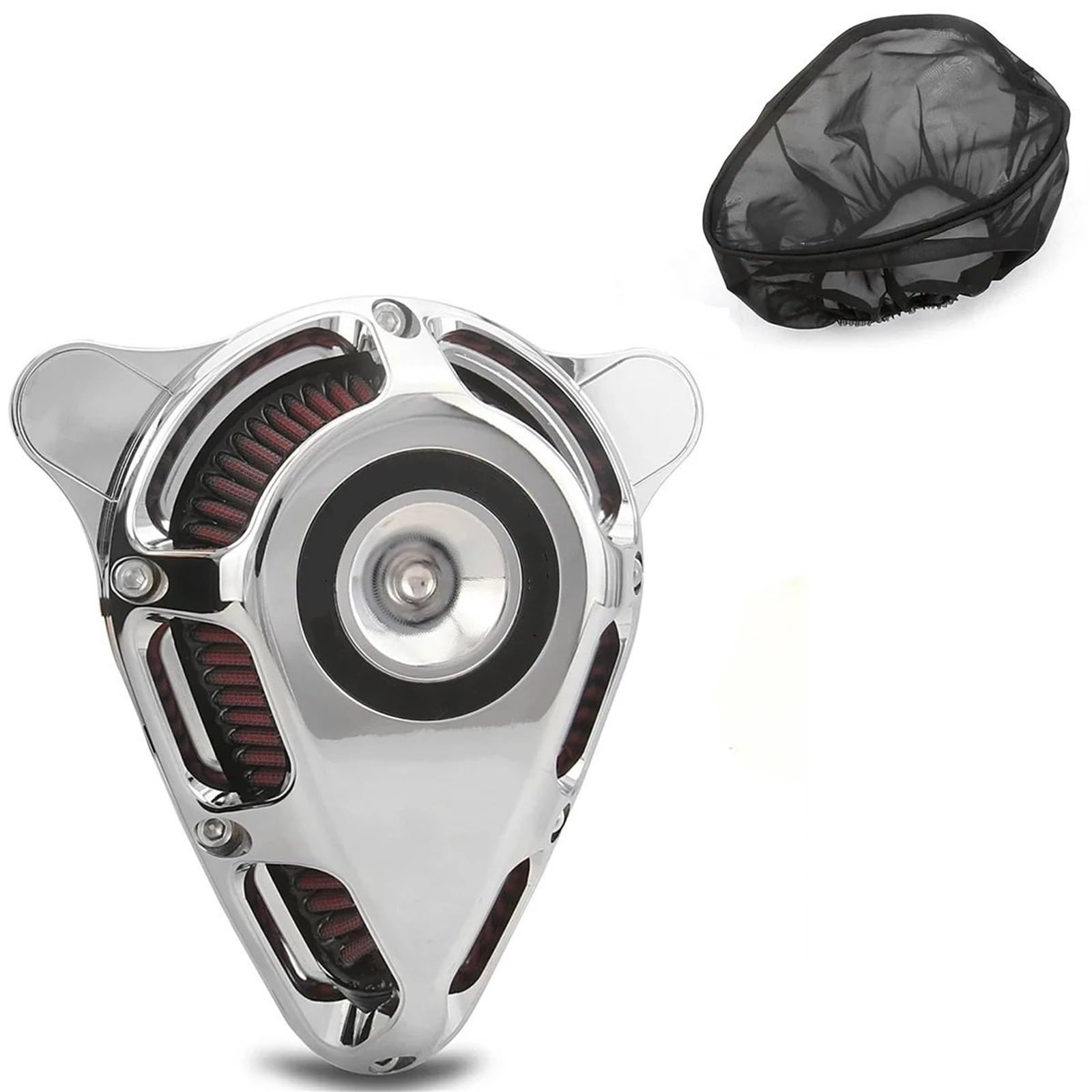 Kompatybilność z Pit Bike crossowym‌ Pokrowiec przeciwdeszczowy Red Turnable Air Cleaner Intake Filter Fit For Harley Dyna 2000-2017 Softail Fatboy 2000-2015(RED FILTER)
