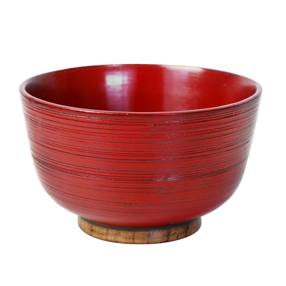 Negoro Lacquered Miso Soup Bowl, Natural Wood