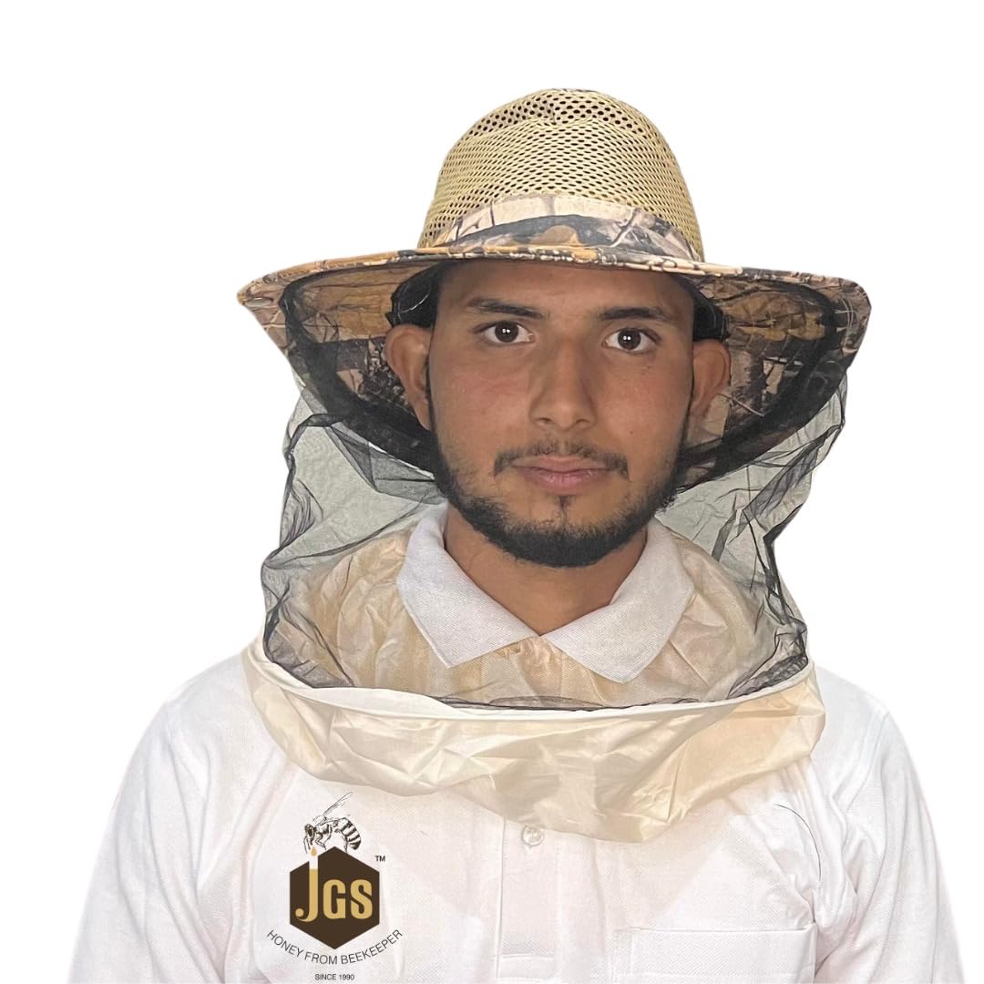 JGS Bee Cap Honeybee Cap | Bee Veil for Protection of Face from Honey Bee Sting | Sting Protection for Neck and Face (Hat Type) - Image 4 thumbnail
