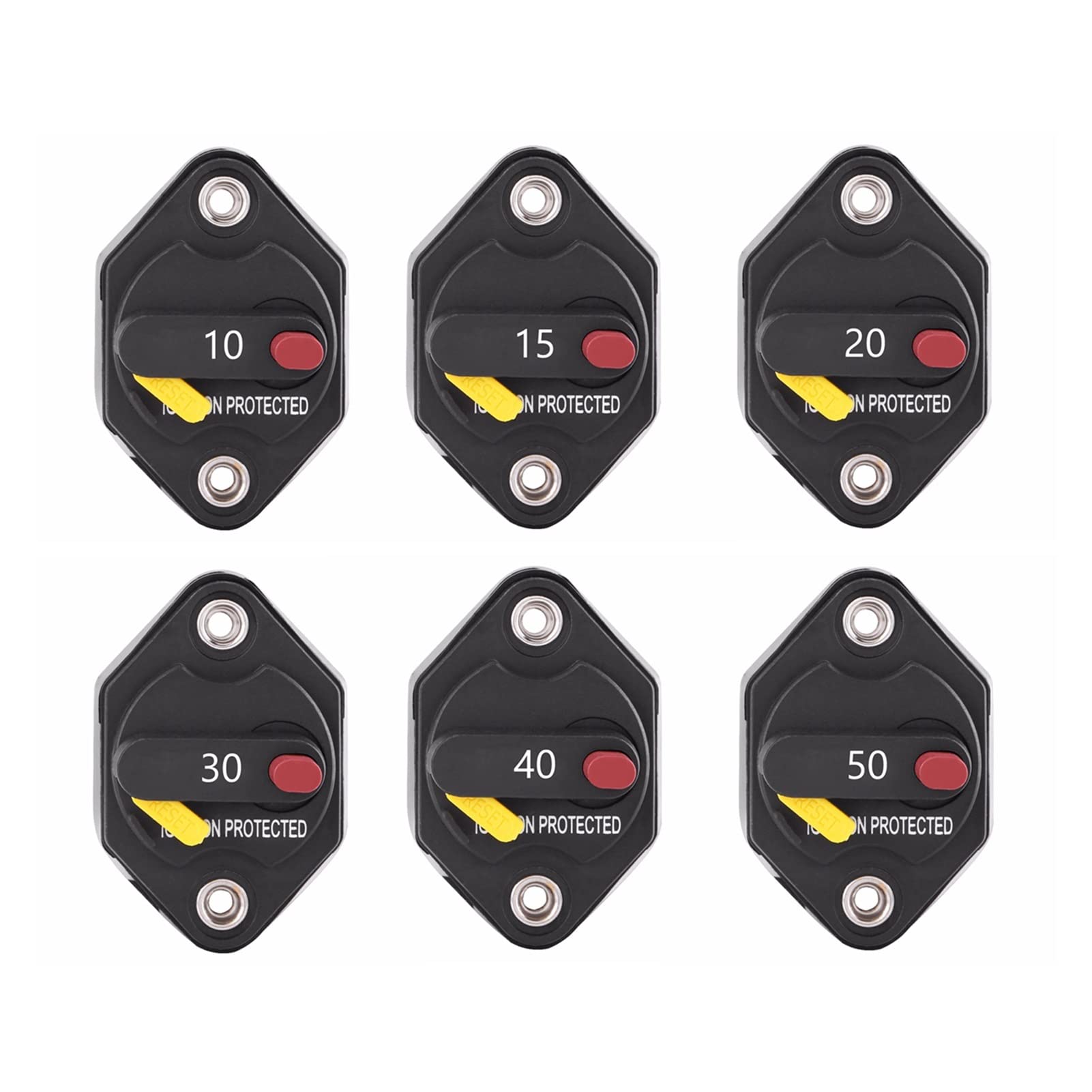 IEUMJNAT Circuit Breaker 10A 15A 20A 30A 40A 50A IP67 Waterproof Blow Reset Fuse Switch for Car Audio Marine(40A)