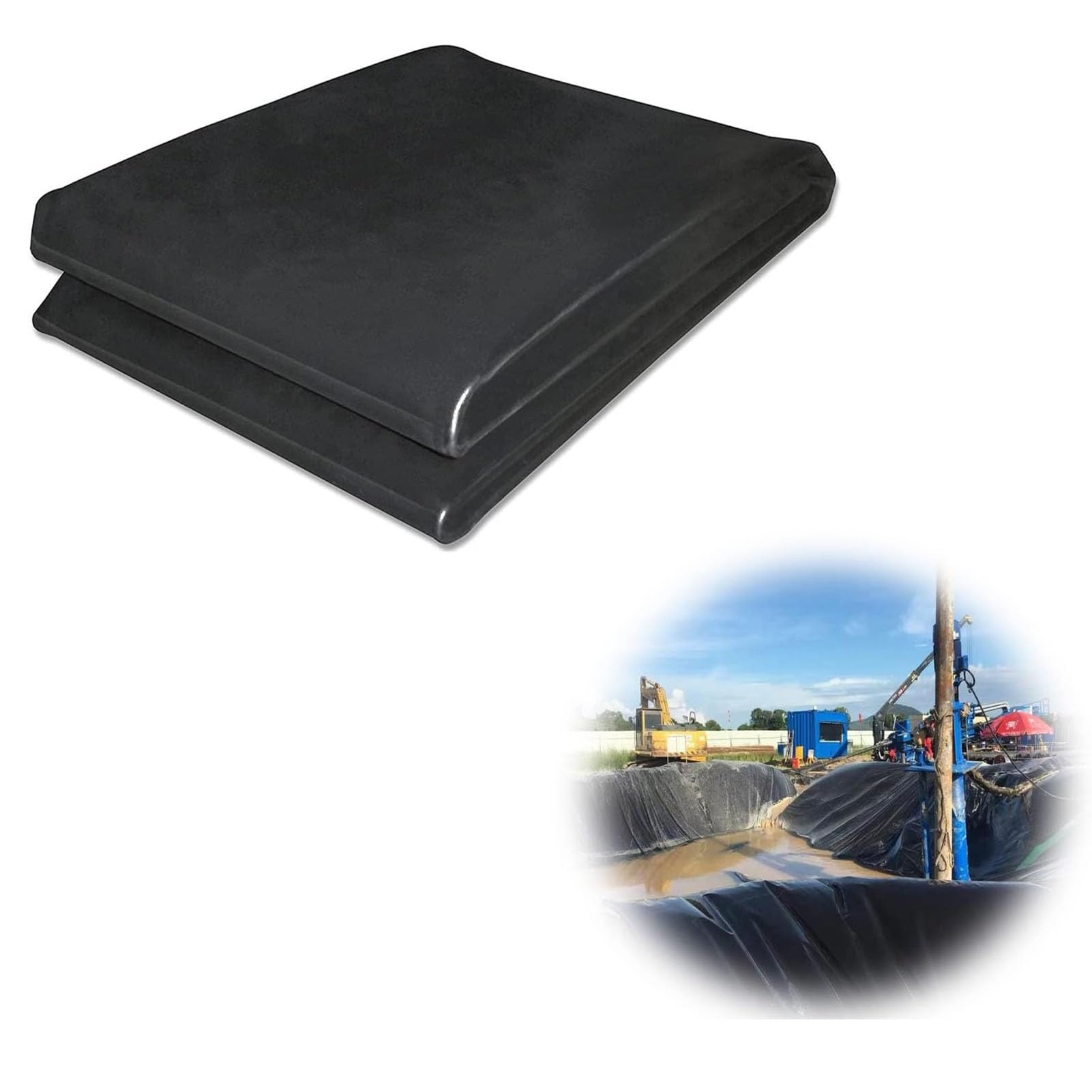 HOFSSI Black Pond Liner, HDPE Durable Pond Liners, Flexible Foldable Fish Pond Liner?for Natural Looking Ponds,Aquaculture, Koi Ponds and Water Garden,Easy Cutting (Size : 3x4m)