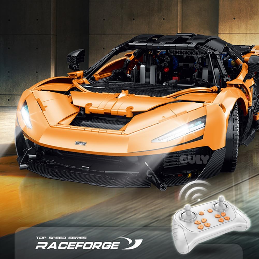 DOYAY Technik Auto für Mclaren W1 Orange Sportwagen, Technik Rennwagen Modell Bausatz, 3400+ Teile MOC Auto Modell, für Mclaren W1 Orange Rennauto (Originalverpackung)