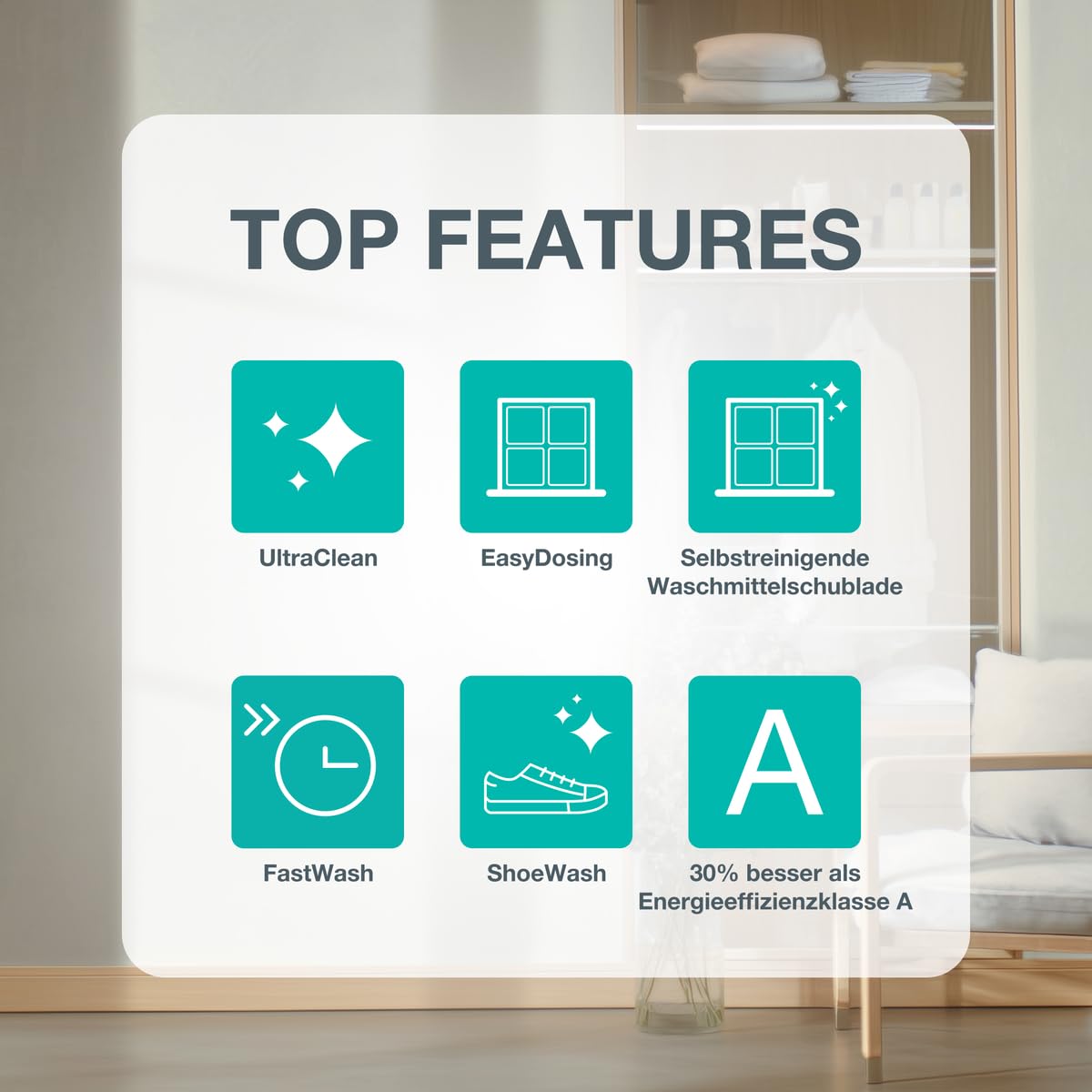 Gorenje W5G484A3P1 Waschmaschine mit Dampffunktion /8 KG /1400 U-Min/ConnectLife /15 Programme/UltraClean/AquaStop/SteamTech /30% besser als Energieeffizienzklasse A/Weiß