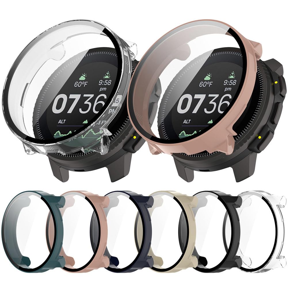 Smartwatch, pełne pokrycie, etui ochronne z poliwęglanu z osłoną ekranu ze szkła hartowanego, kompatybilne z Suunto Vertical/SUUNTO VERTICAL, ultracienka, uniwersalna obudowa (6 sztuk)