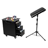 Tattoo Travel Case&comma; Tattoo Workstation Makeup Suitcase with 3 Drawers & Wheels&comma; 2 in 1 Rolling Makeup Case with Tattoo Armrest Stand Tripod for Makeup Enthusiasts & Tattoo Artist &lpar;Metal Plate&rpar;