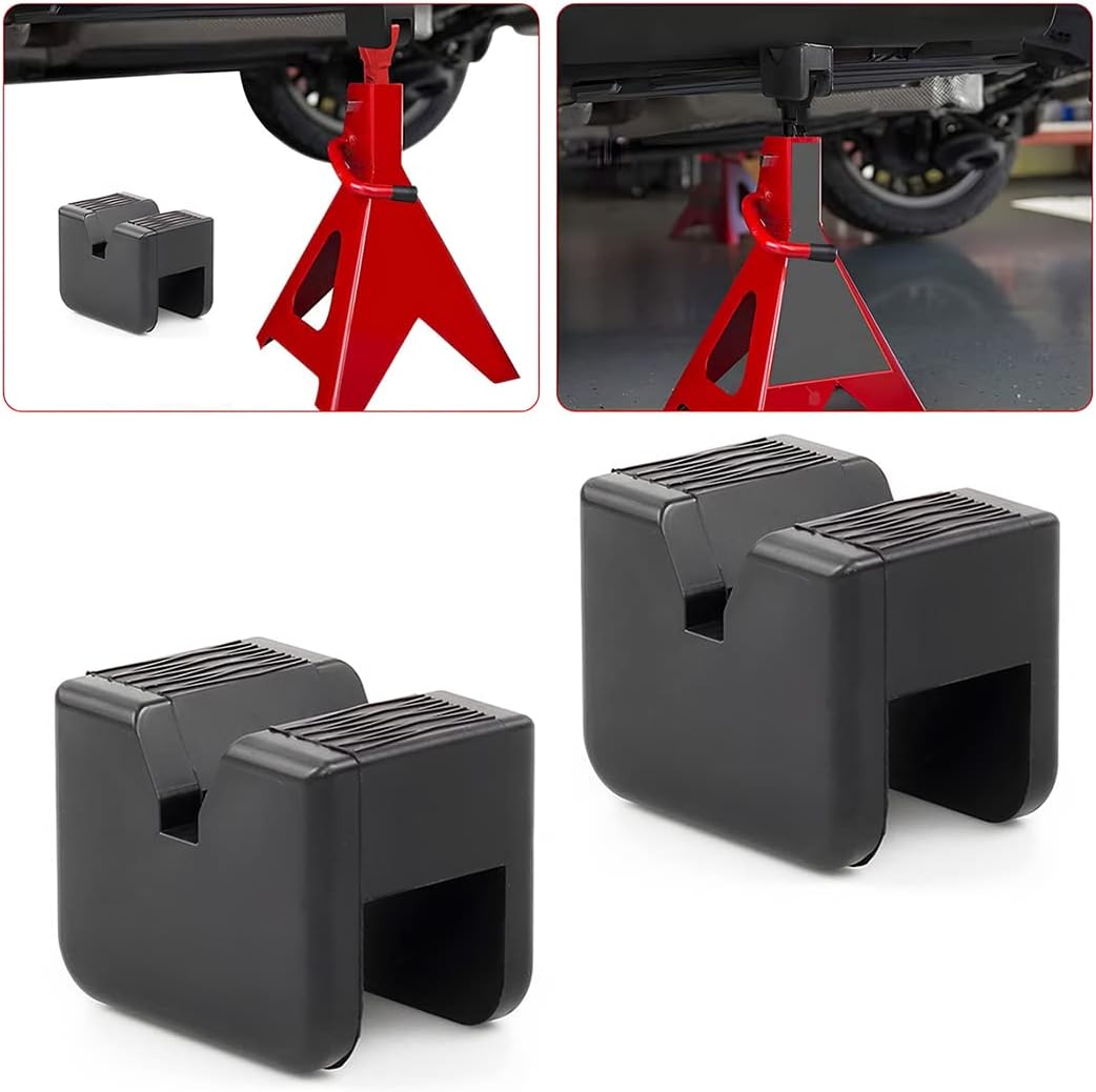 BELOMI Jack Stand Pads, 2 Pcs 3 Ton Jack Pad Adapter, Universal Rubber Slotted Frame
