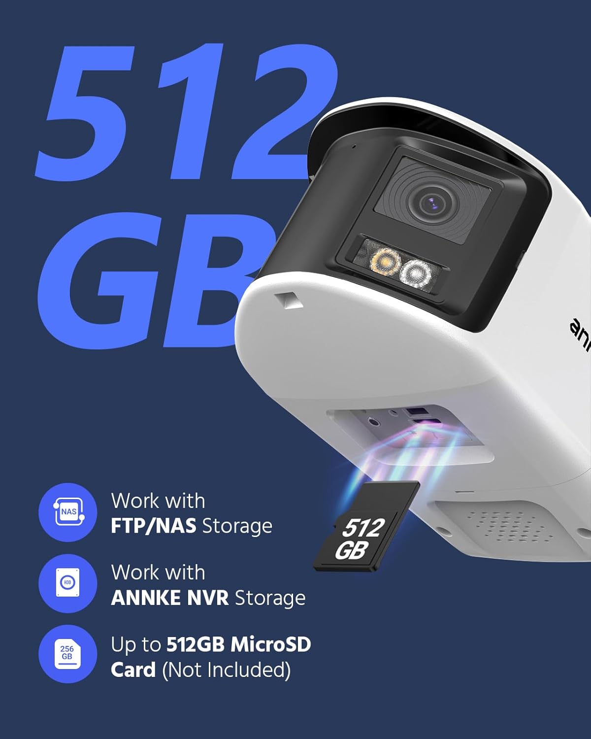 ANNKE FCD800 PoE Security Camera Outdoor with Dual Lens 180° Filed of View, 8MP IP Surveillance Camera Support Color Night Vision, Person/Vehicle Detection, Two-Way Talk, Built-in SD Card Slot