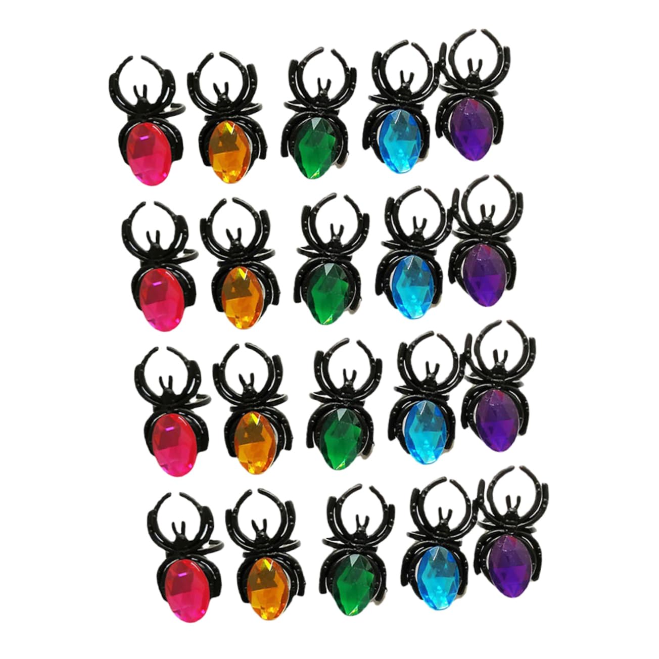 NAMOARLY Halloween Spider Ring Toy 20pcs Plastic Spider Jewelry Set for Cosplay